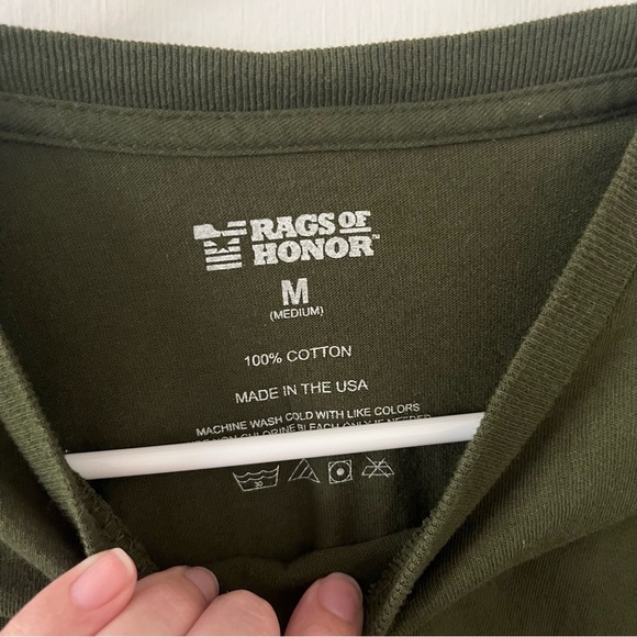 Rags of Honor Don’t Tread on Me Green Long Sleeve Tee Made in USA Men’s Medium - Picture 3 of 9